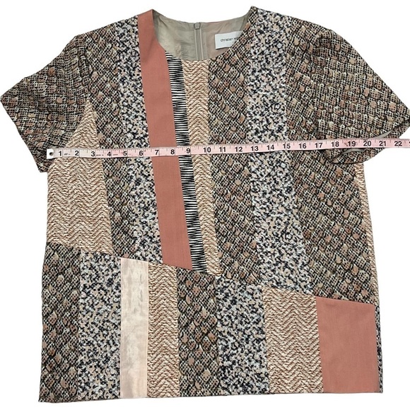 CHRISTIAN wijnants designer patchwork animal print cap sleeve blouse size 38 - Picture 6 of 13